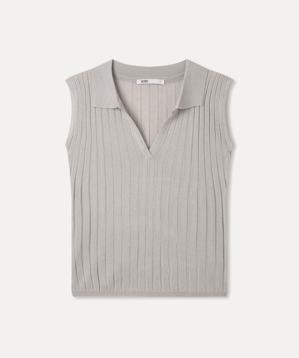 미쏘(MIXXO) 오픈카라 골지 니트 나시_MIWKAG91AS