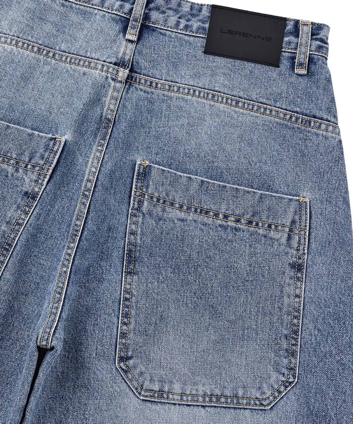 르렌느(LERENNE) Knee Dart Denim - Blue