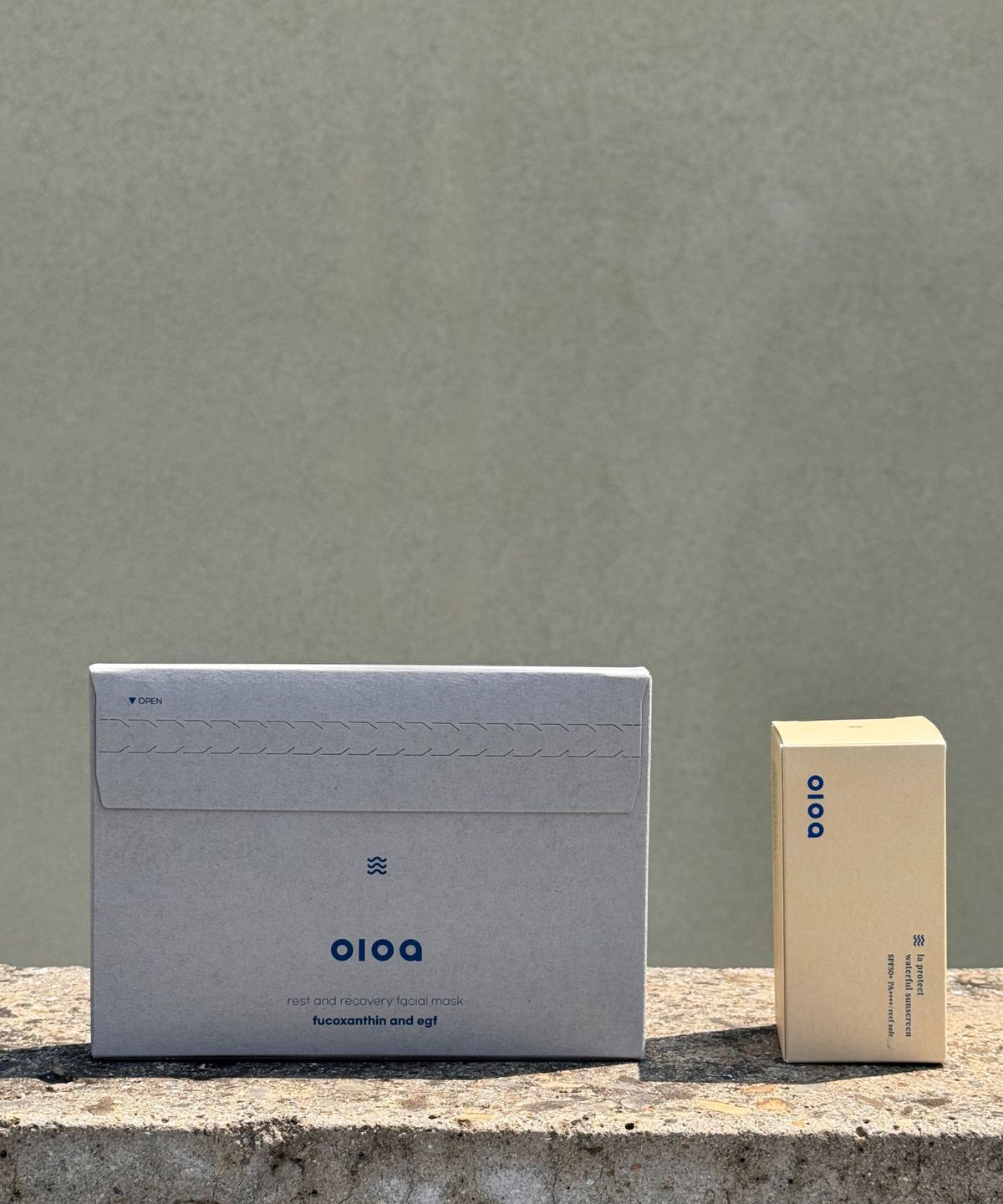 올로아(OLOA) [SET] 라 프로텍트 워터풀 선스크린 50ml + 쉼과 회복 페이셜 마스크 세트 (5매)