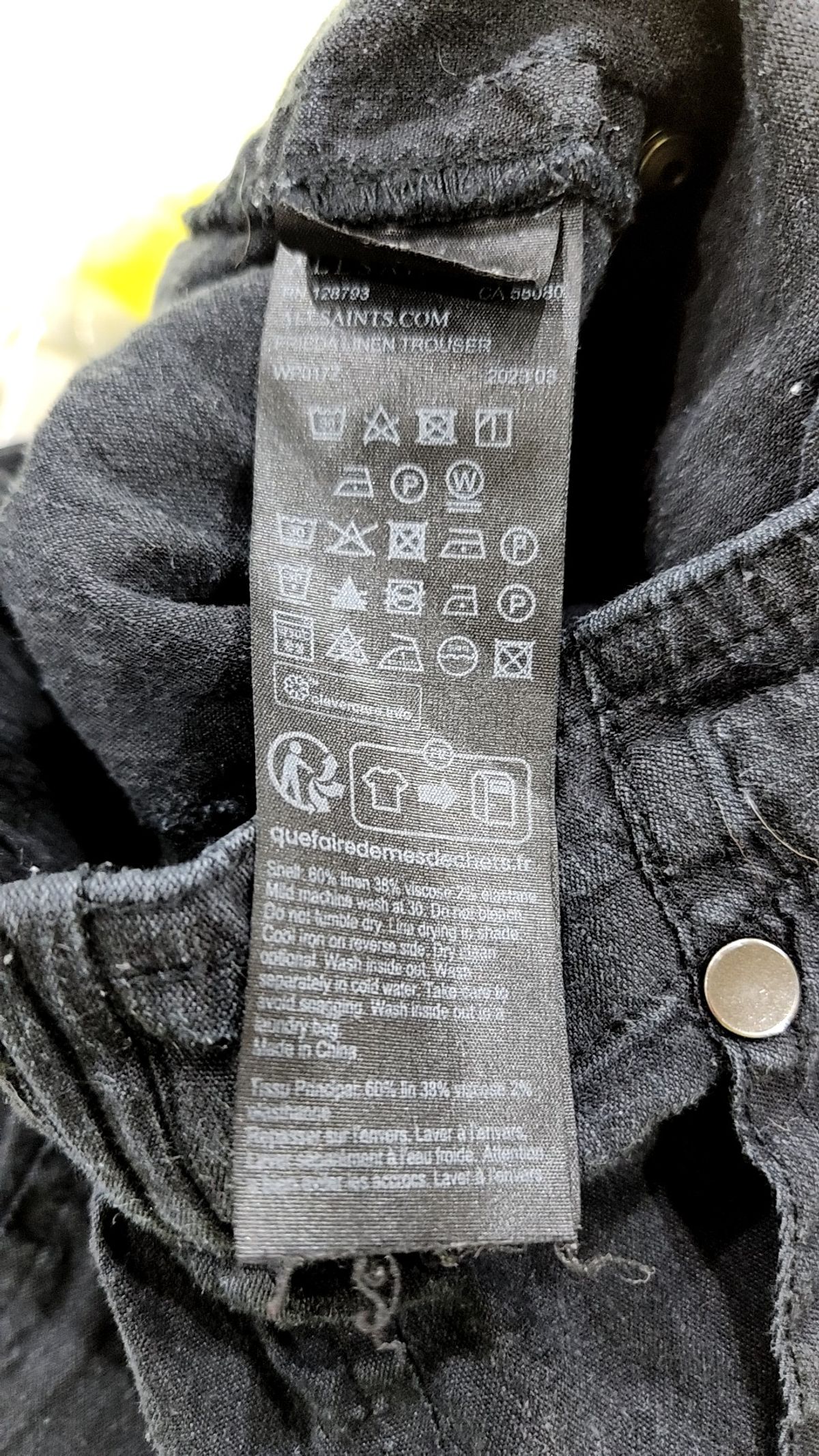 올세인츠(ALLSAINTS) 프리다 리넨 트라우저 WP017Z-5 36