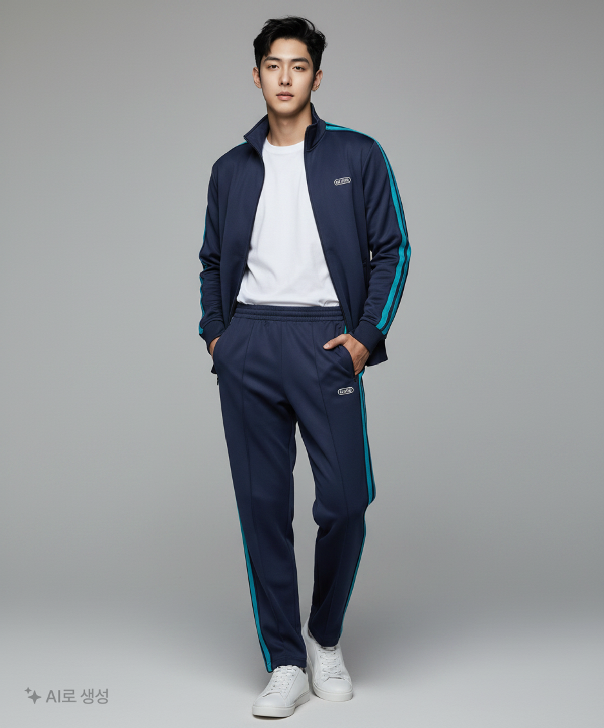 엘레쎄(ELLESSE) 리네아 남성 레귤러핏 두줄 팬츠 (블루)_EK3MHSP711 95