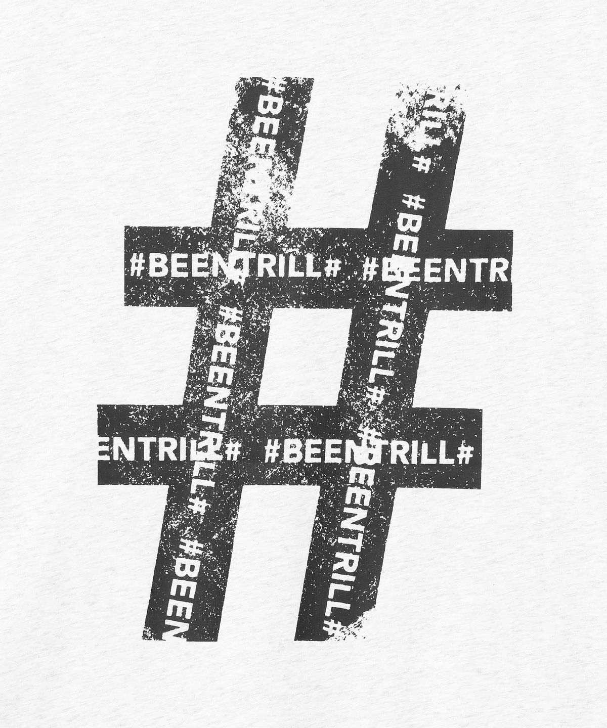 빈트릴(BEENTRILL) 빈티지 해시태그 오버핏 반팔티(아이스 그레이)