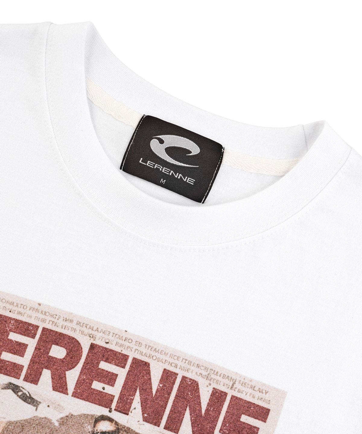 르렌느(LERENNE) Magazine Printed T-Shirt - White