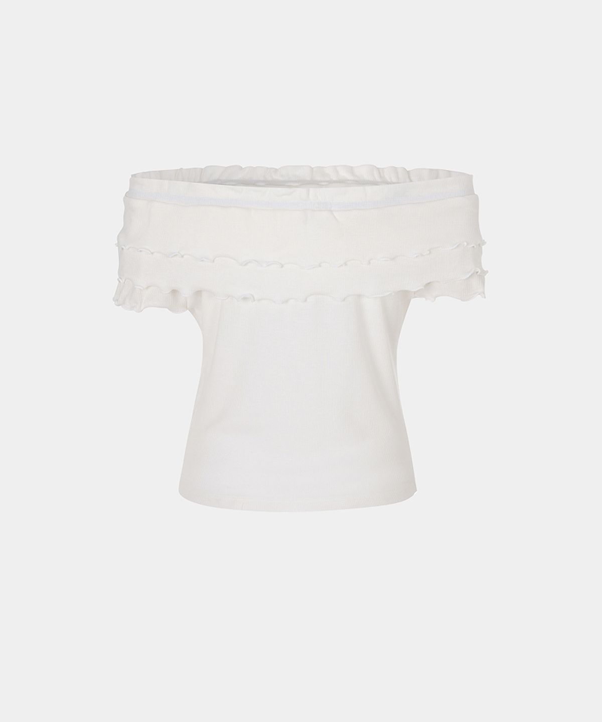 루펀(LOOFUN) Floral Tencel Ruffle Tee / 플로랄 텐셀 러플 티 [Cream]