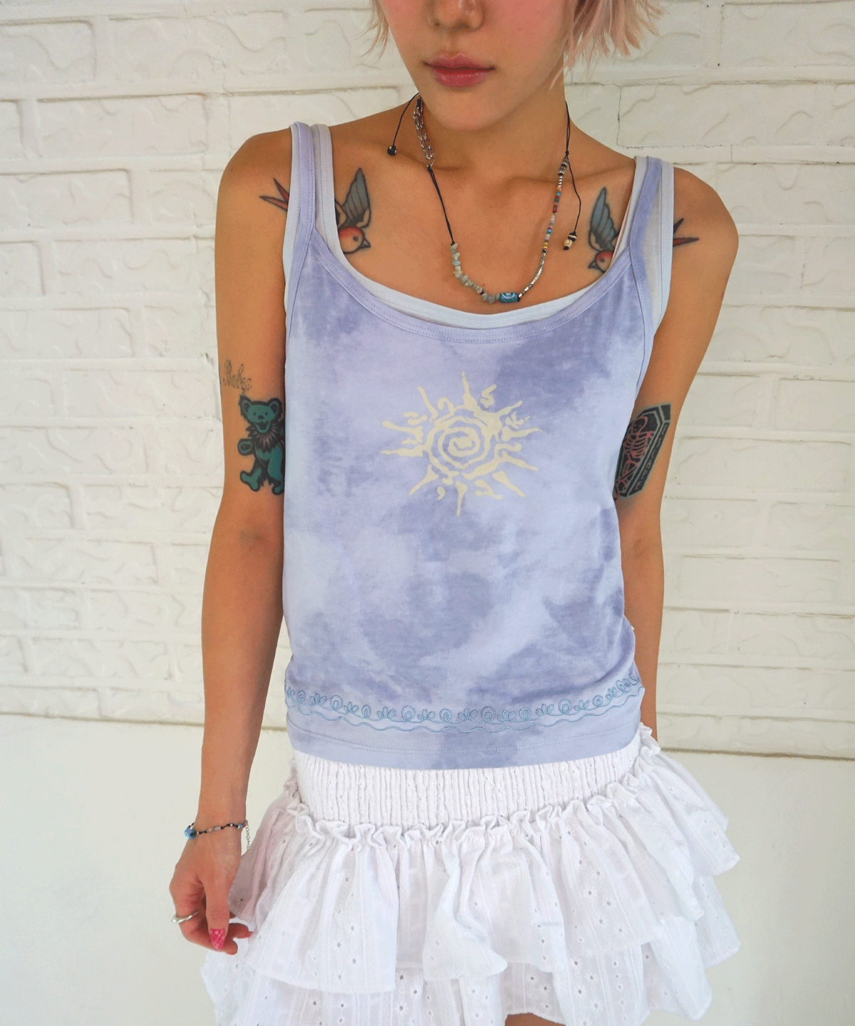 키지코(KIJIKO) ke503. Vintage Sunset Sleeveless Blue