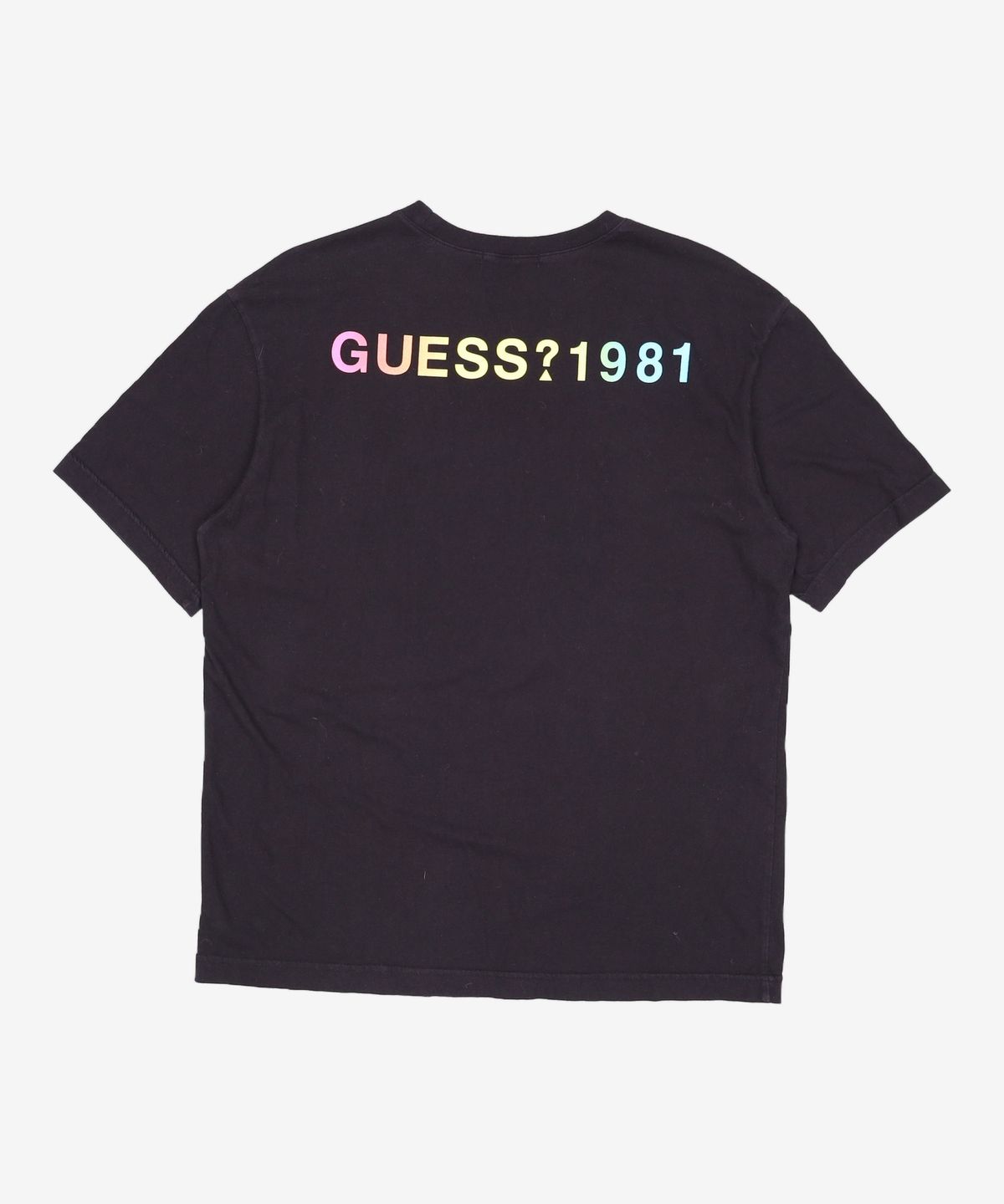 게스(GUESS) 남녀공용 게스로고 레인보우 프린트 세미오버 반팔티 L