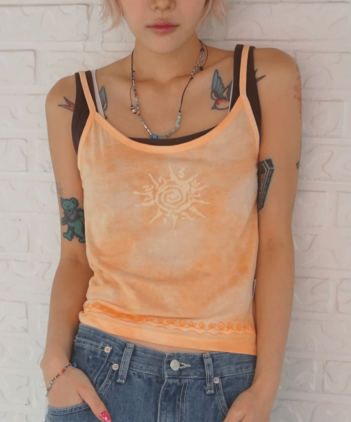 키지코(KIJIKO) ke503. Vintage Sunset Sleeveless Orange