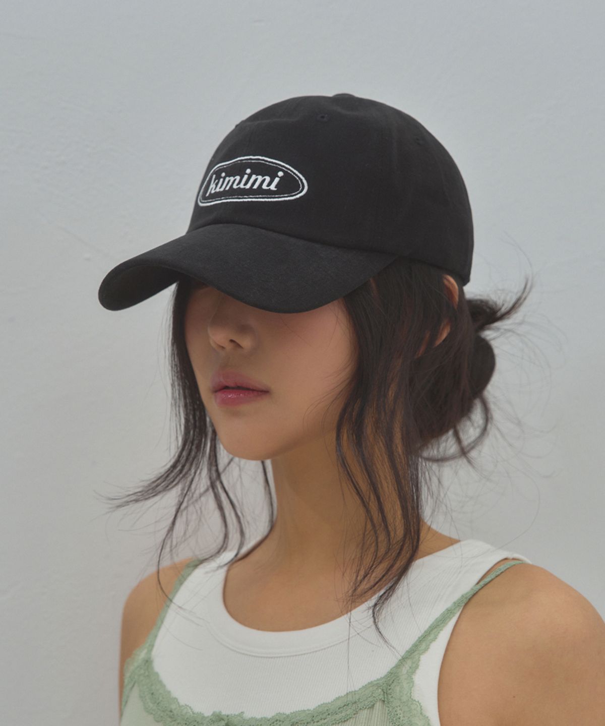 키미미(KIMIMI) 로고 볼캡 블랙