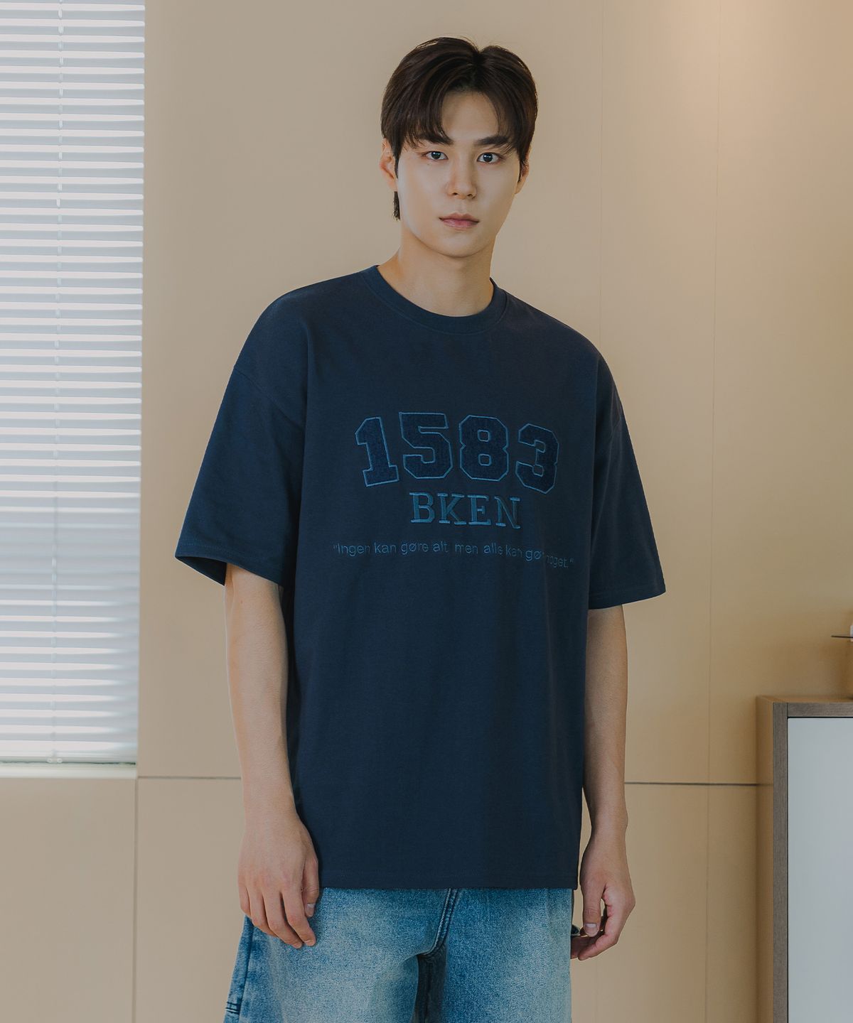 바켄(BAKKEN) [MEN] 데님 패치 1583 반팔티셔츠 BK4223 (3COLOR)
