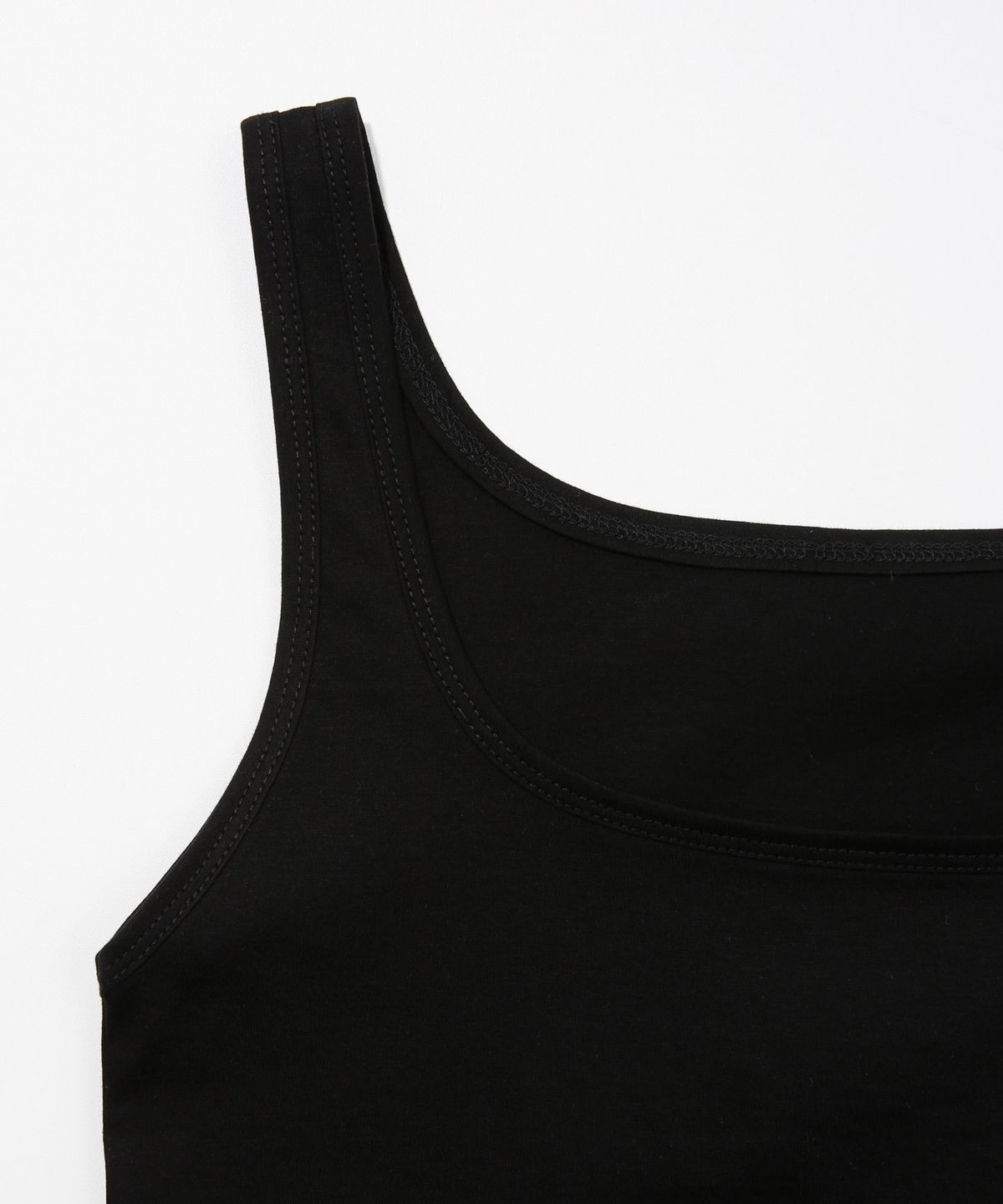 키지코(KIJIKO) ke504. Square Neck Cropped Sleeveless Black