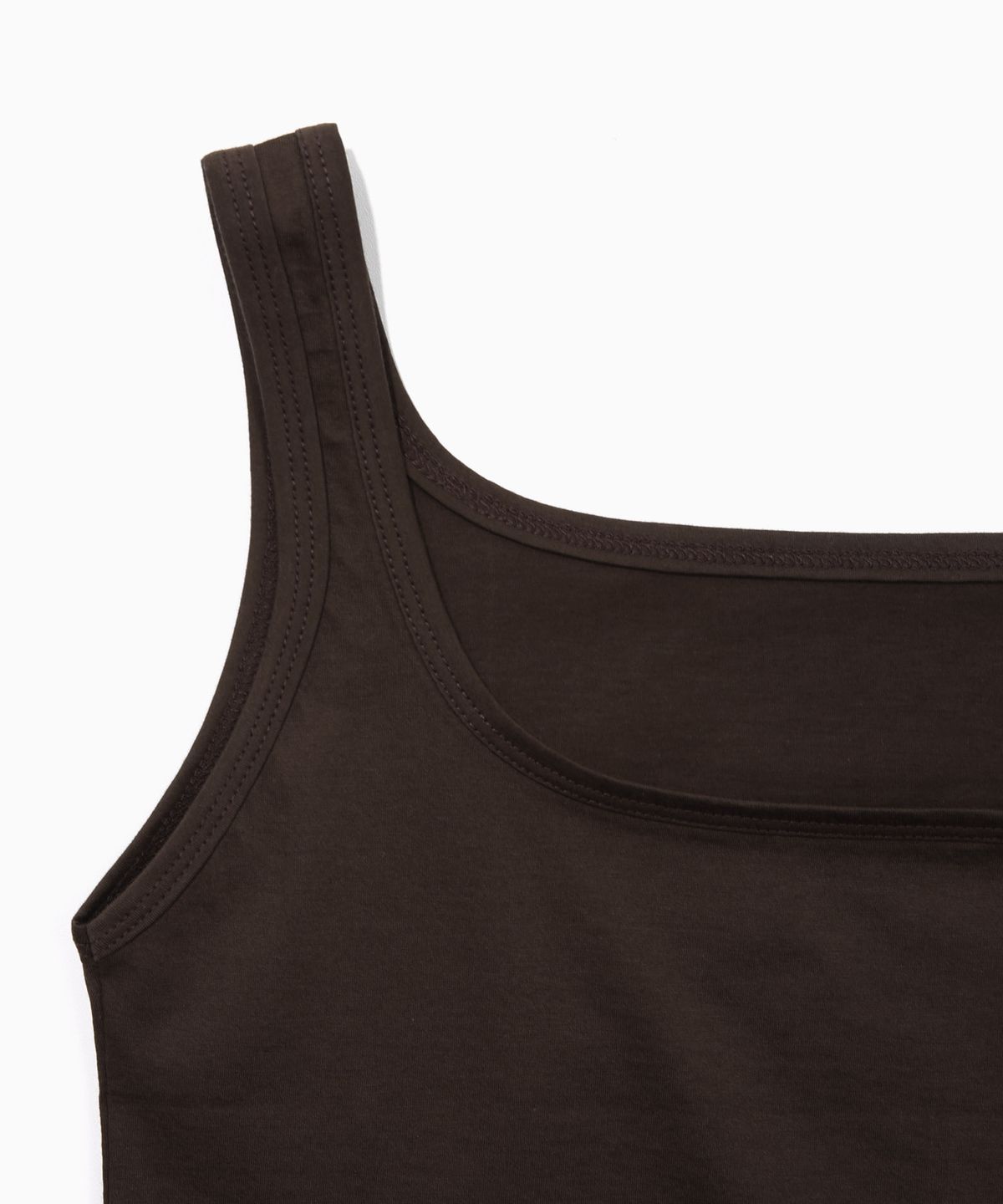 키지코(KIJIKO) ke504. Square Neck Cropped Sleeveless Brown