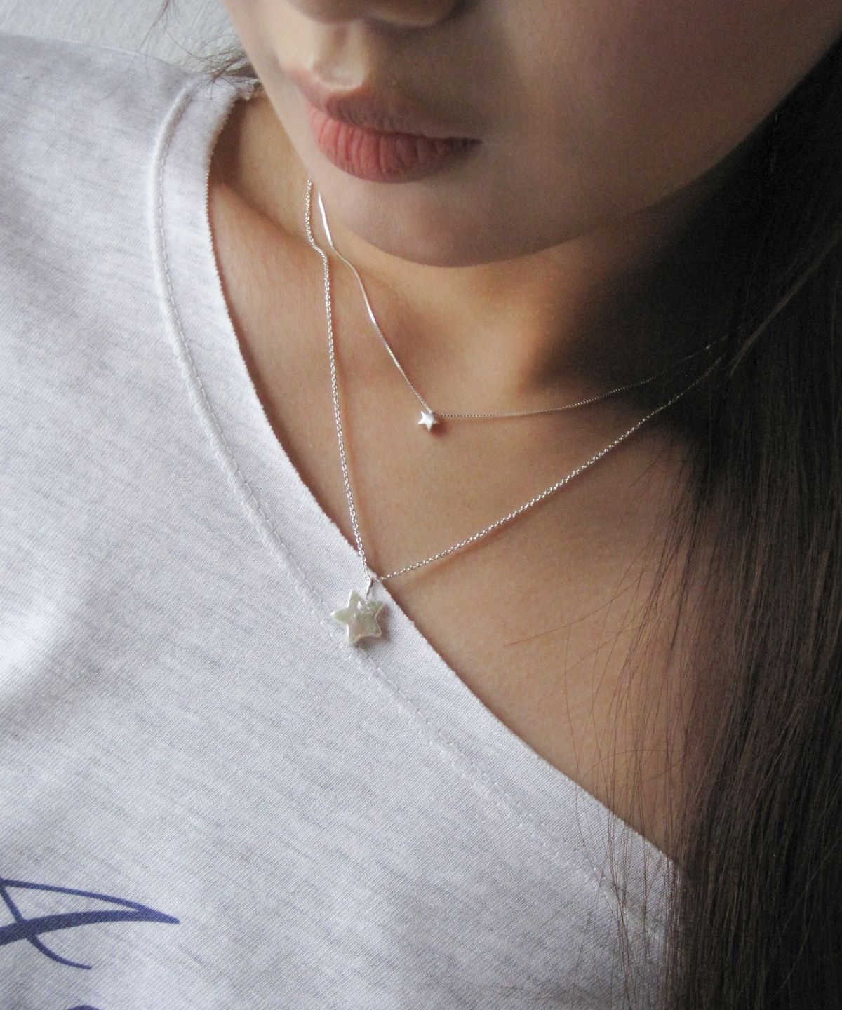 둥그런(DUNGEUREON) [925 Silver] Little Star Necklace