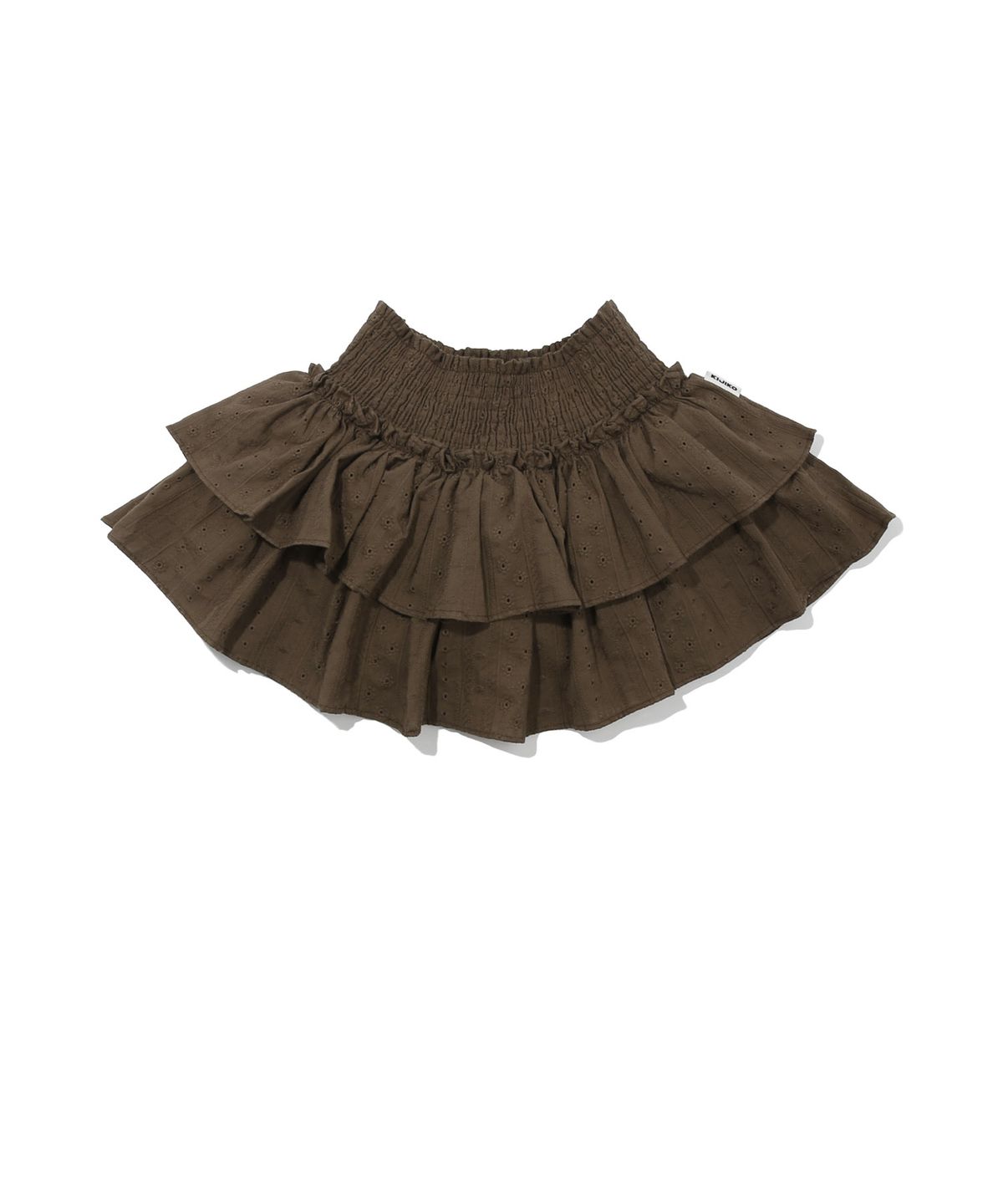 키지코(KIJIKO) ke703. Punching Frill Mini Skirt Brown