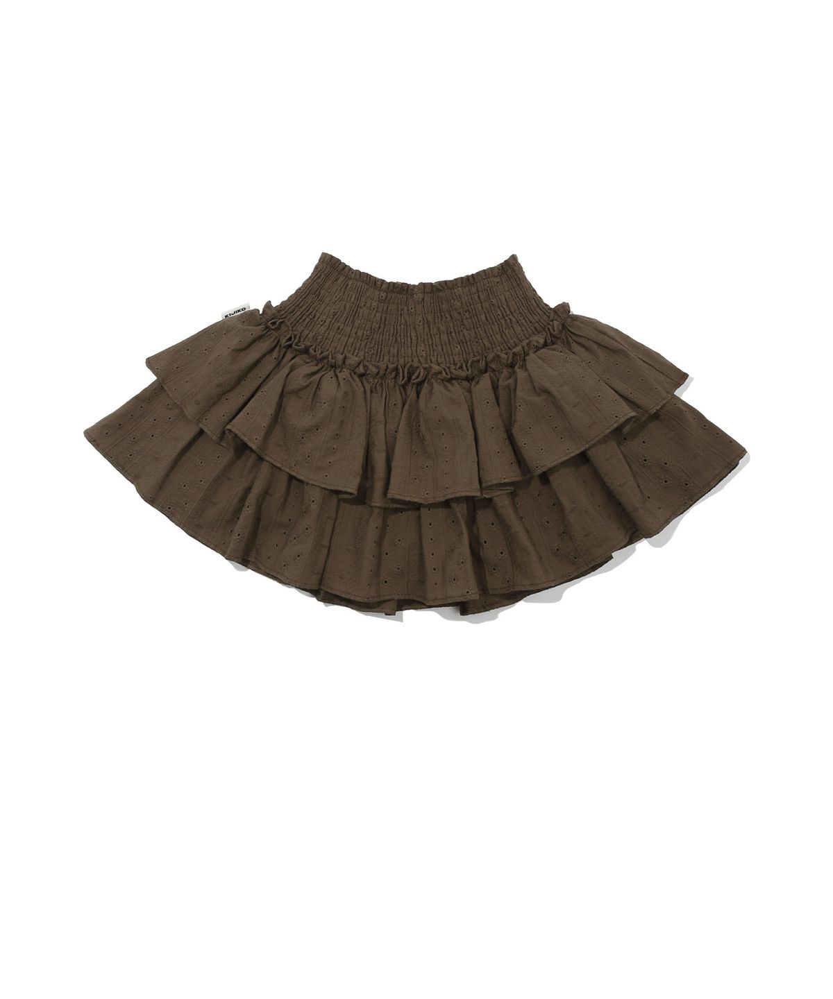 키지코(KIJIKO) ke703. Punching Frill Mini Skirt Brown