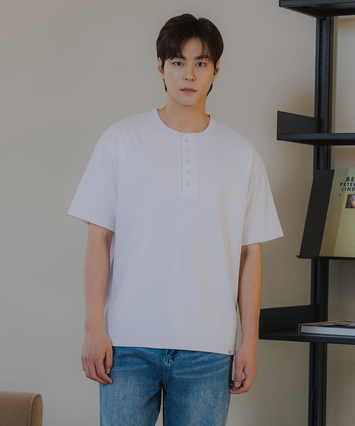 바켄(BAKKEN) [MEN] 베이직 5버튼 헨리넥 반팔티셔츠 BK4221 (3COLOR)