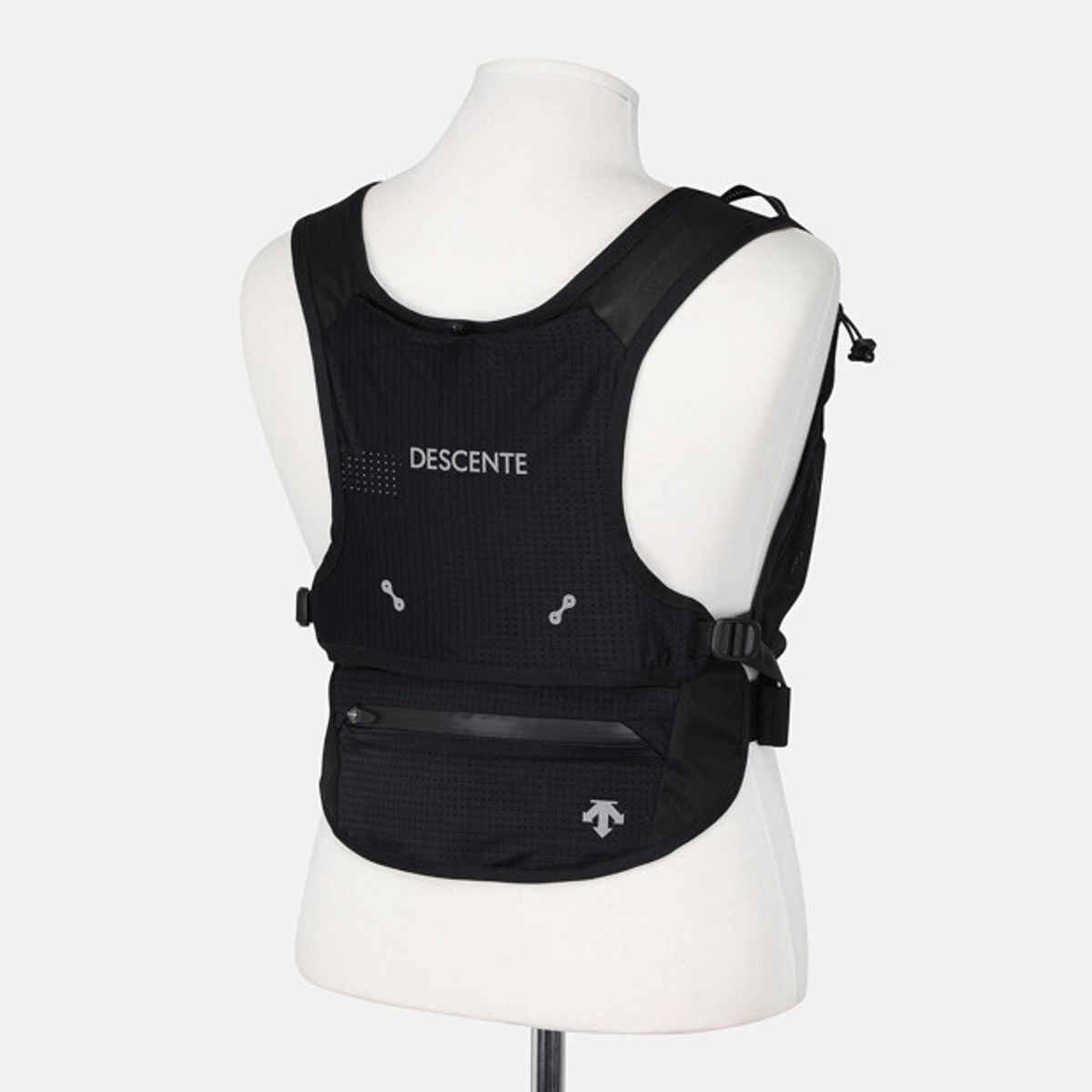 데상트(DESCENTE) 러닝 트랜스폼 2WAY 힙색형 베스트 블랙 SR323RBG71