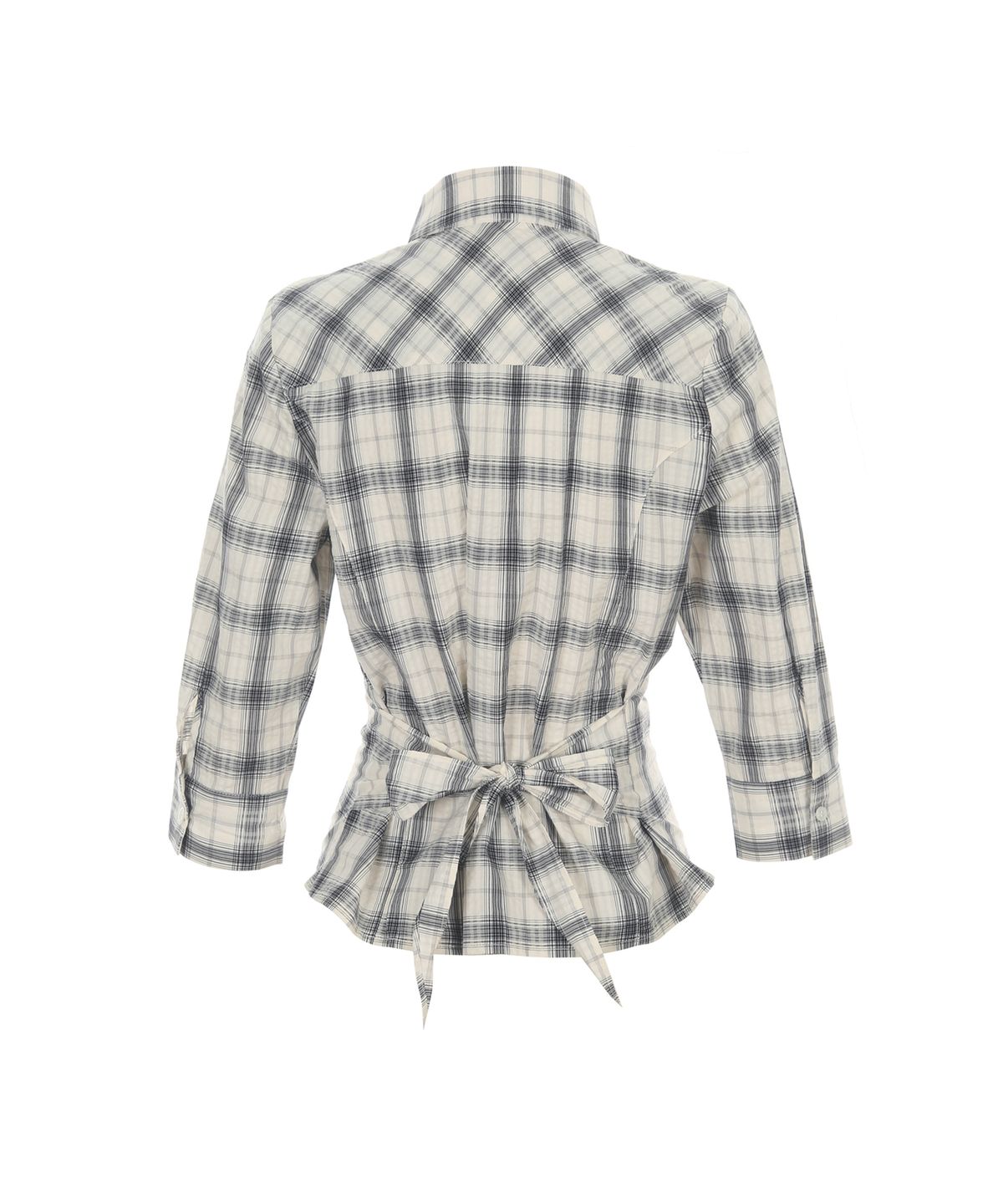 더블에스씨 아카이브(WSC ARCHIVE) 3/4 Check tied shirt 002