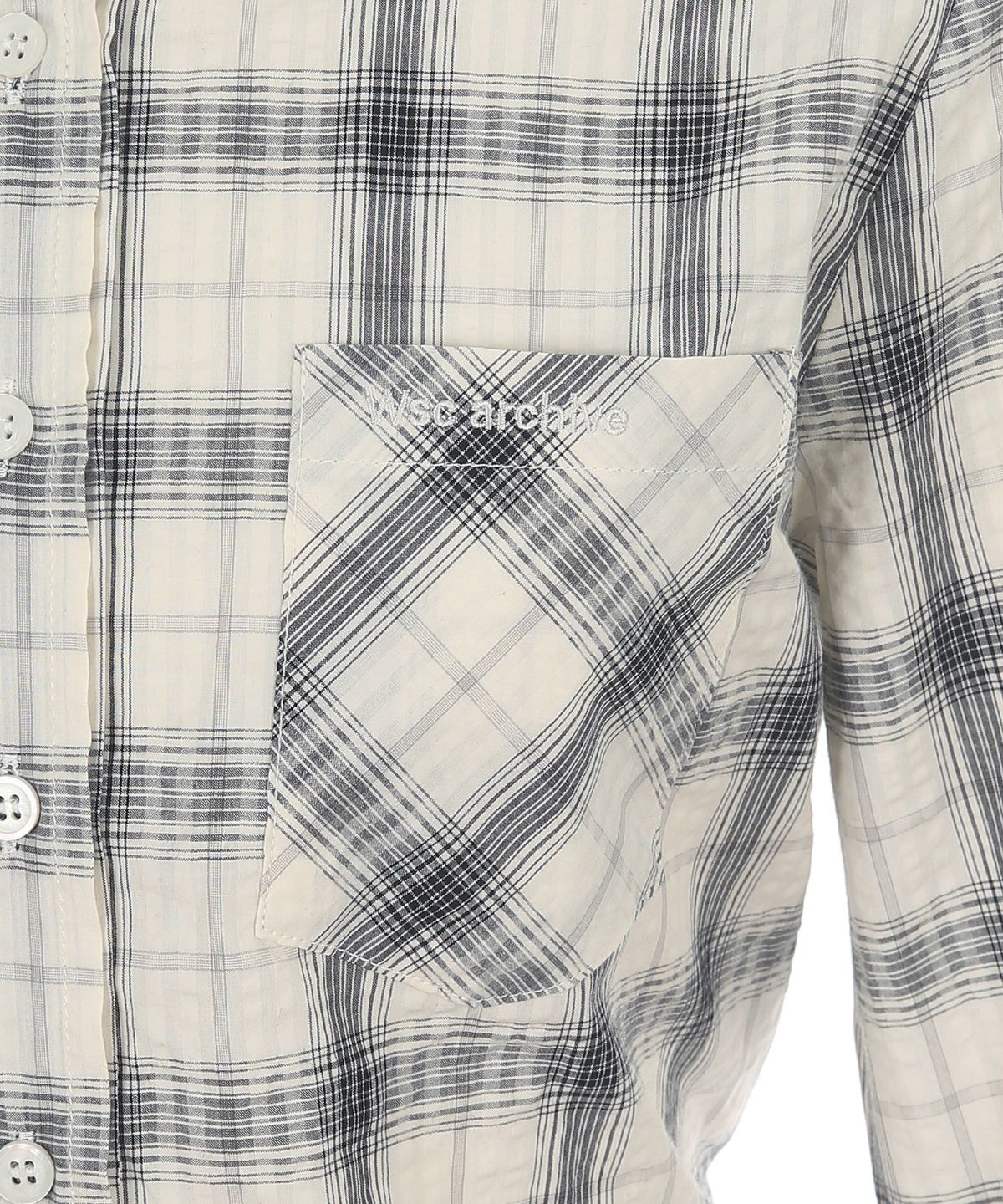 더블에스씨 아카이브(WSC ARCHIVE) 3/4 Check tied shirt 002