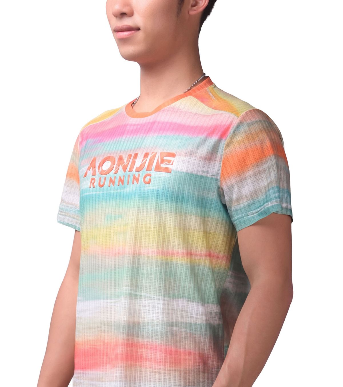 오니지(AONIJIE) 퀵드라이 러닝 반팔 티셔츠 MT62 (Rainbow Tie-Dye)