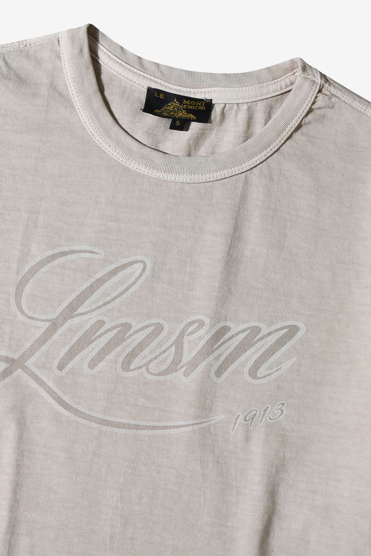 르몽생미셸(LE MONT ST MICHEL) Cotton LMSM Lettering T-shirt_Beige