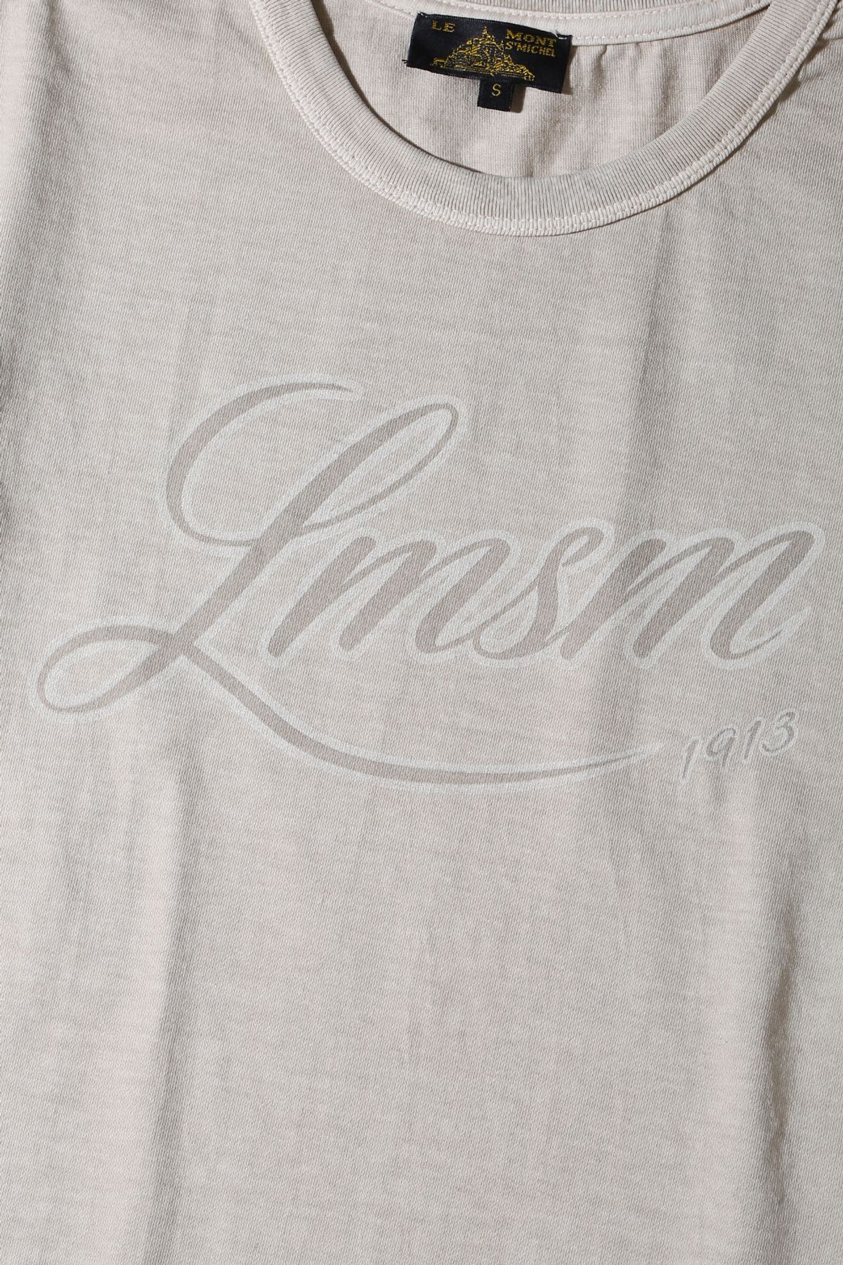 르몽생미셸(LE MONT ST MICHEL) Cotton LMSM Lettering T-shirt_Beige