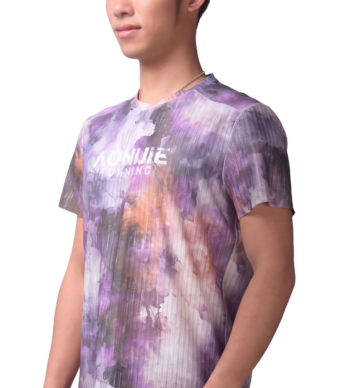 오니지(AONIJIE) 퀵드라이 러닝 반팔 티셔츠 MT62 (Purple Tie-Dye)