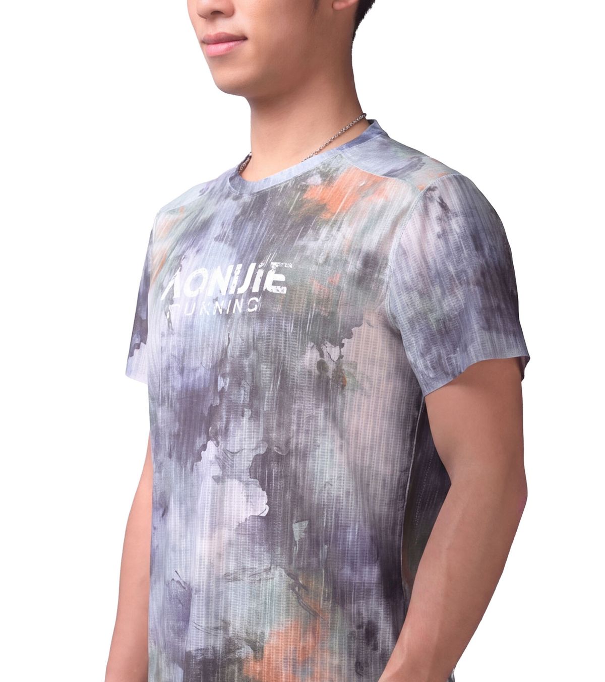 오니지(AONIJIE) 퀵드라이 러닝 반팔 티셔츠 MT62 (Blue Tie-Dye)