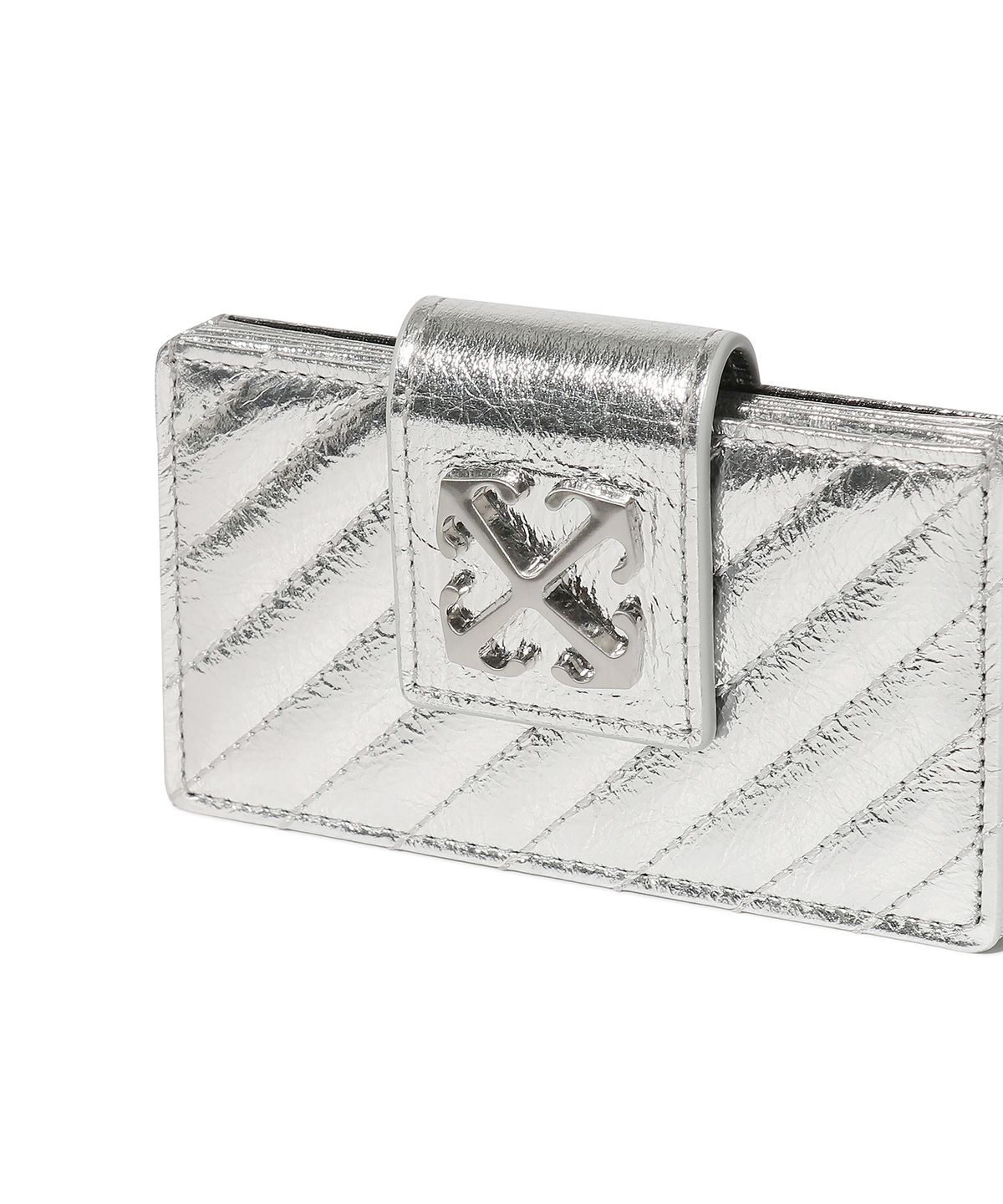 오프화이트(OFF-WHITE) Quilted Accordion Card Wallet (Silver)