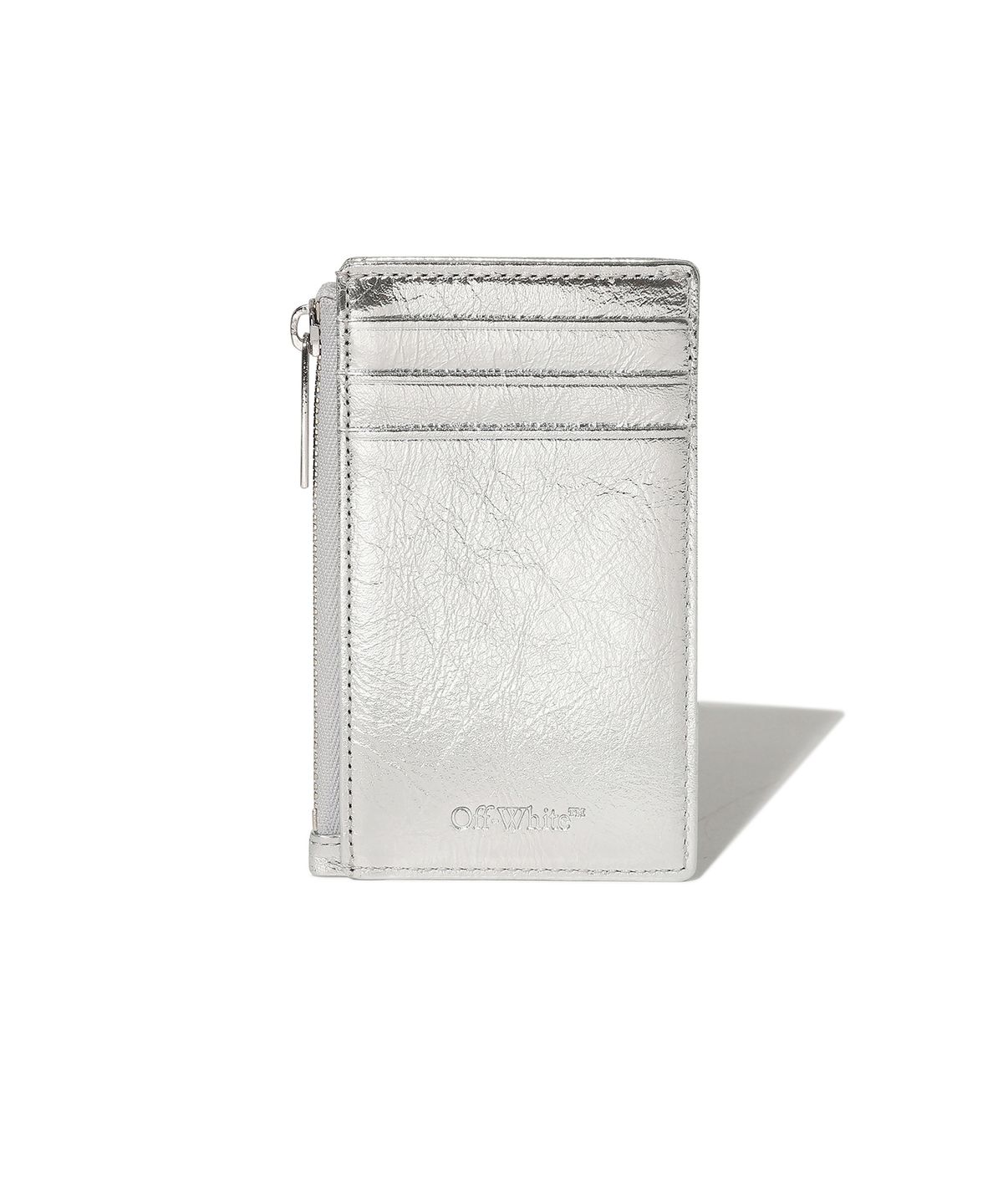 오프화이트(OFF-WHITE) Quilted Card Wallet Short (Silver)