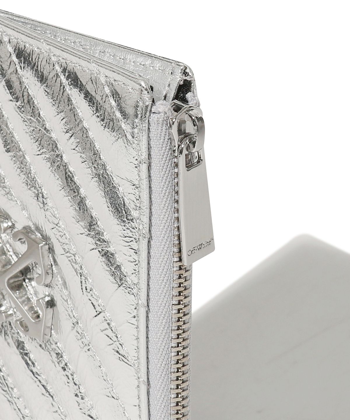 오프화이트(OFF-WHITE) Quilted Card Wallet Short (Silver)