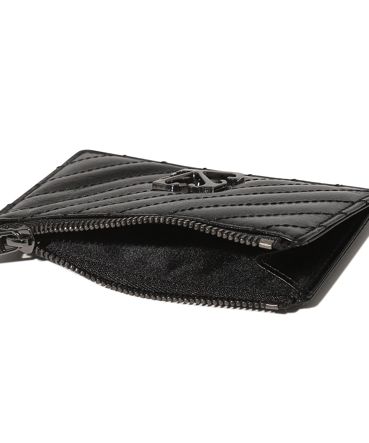오프화이트(OFF-WHITE) Quilted Card Wallet Short (Black)