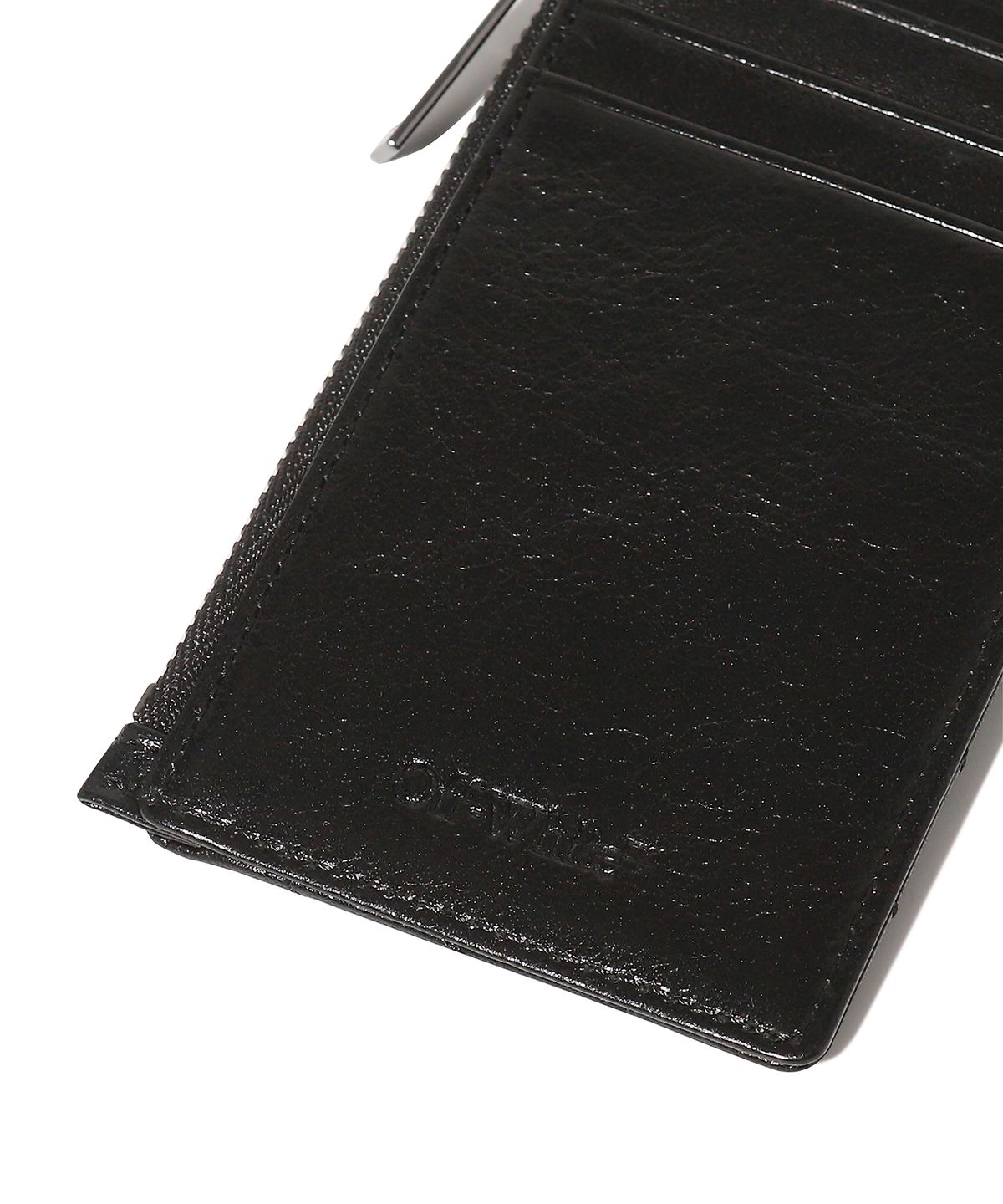 오프화이트(OFF-WHITE) Quilted Card Wallet Short (Black)