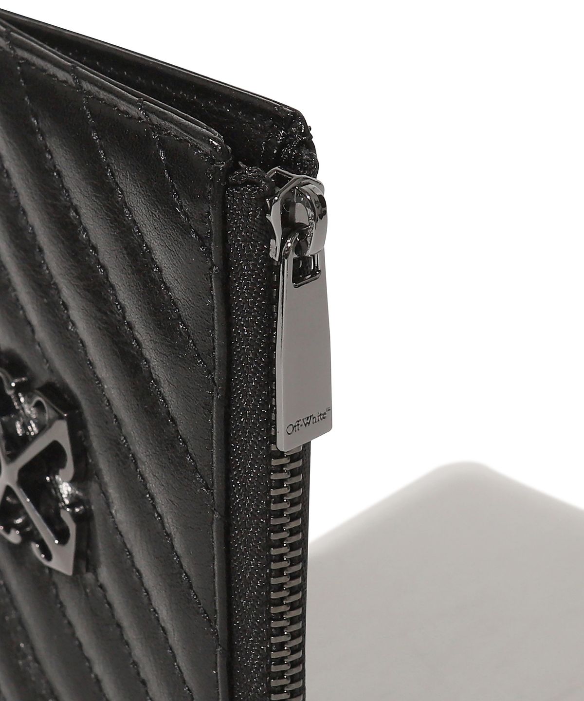 오프화이트(OFF-WHITE) Quilted Card Wallet Short (Black)