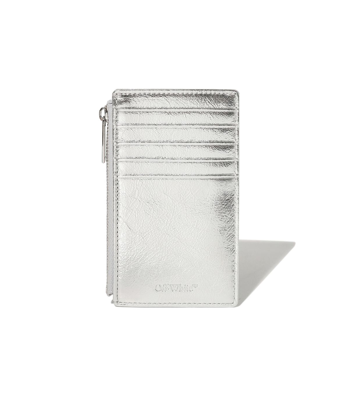 오프화이트(OFF-WHITE) Quilted Card Wallet Long (Silver)
