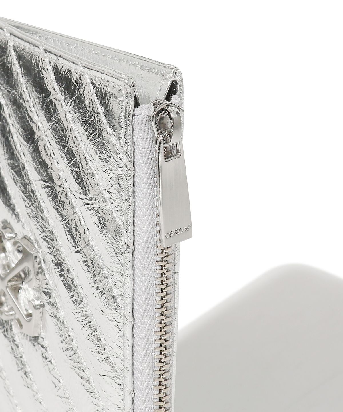 오프화이트(OFF-WHITE) Quilted Card Wallet Long (Silver)