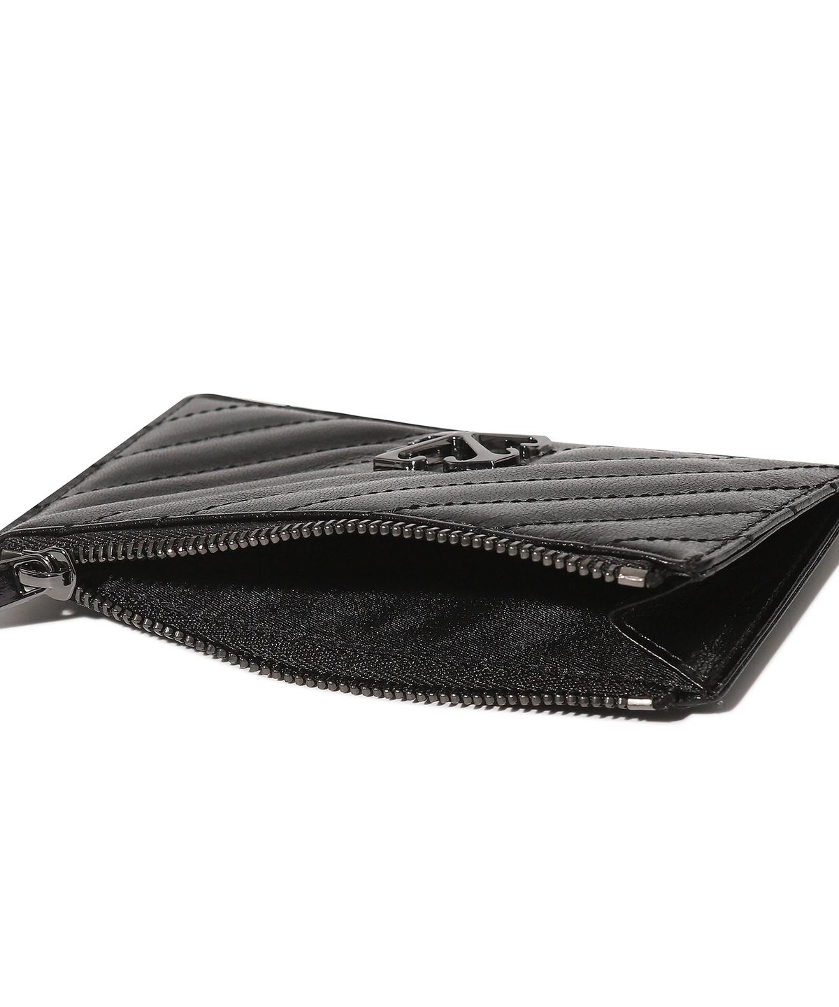 오프화이트(OFF-WHITE) Quilted Card Wallet Long (Black)