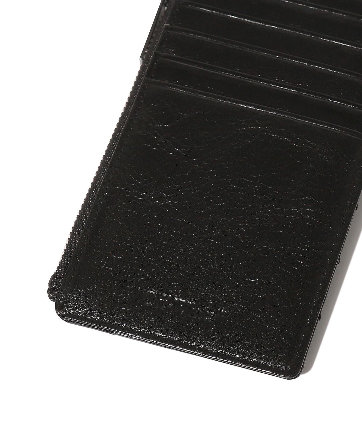 오프화이트(OFF-WHITE) Quilted Card Wallet Long (Black)