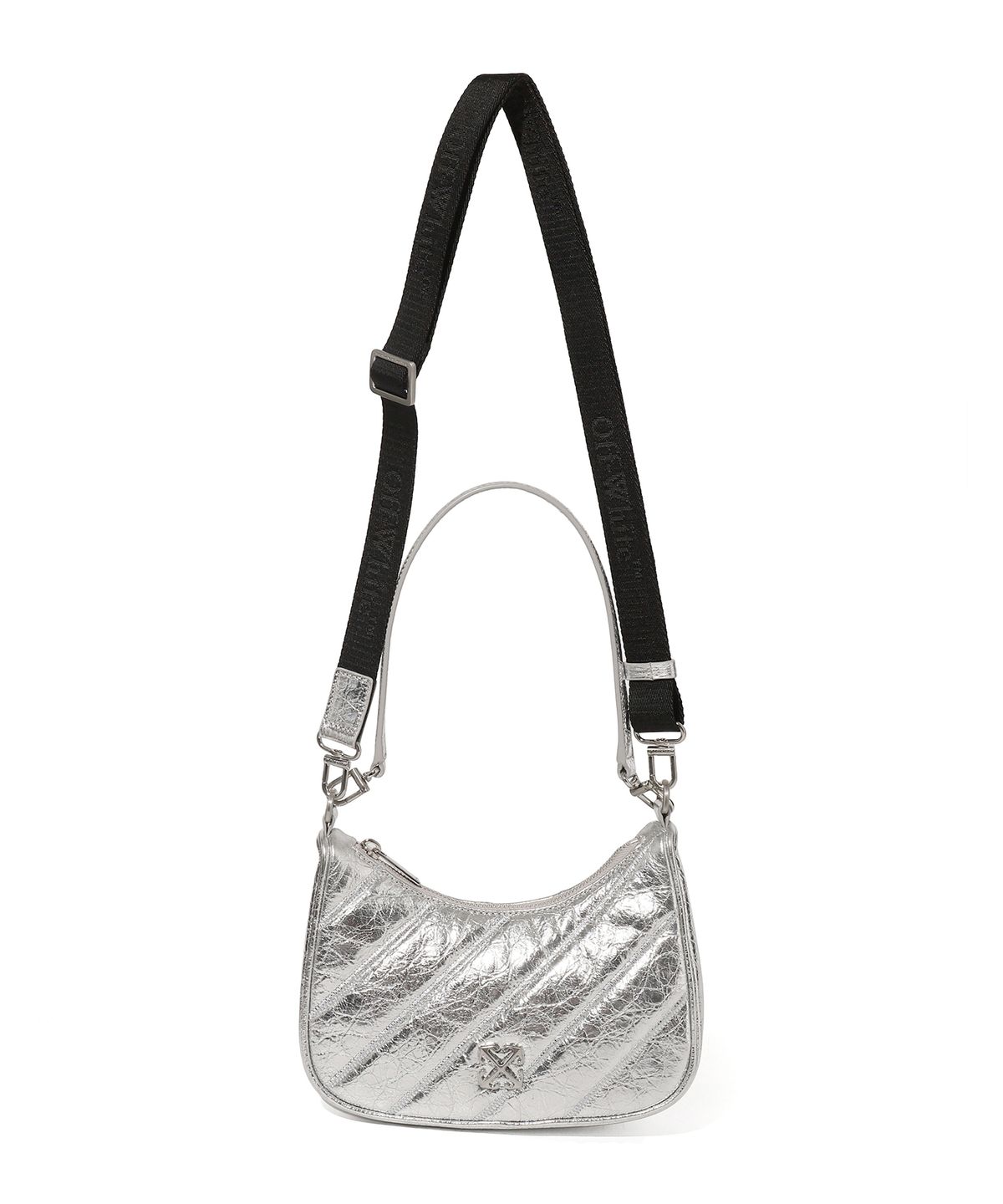 오프화이트(OFF-WHITE) Quilted Mini Crossbody Bag (Silver)
