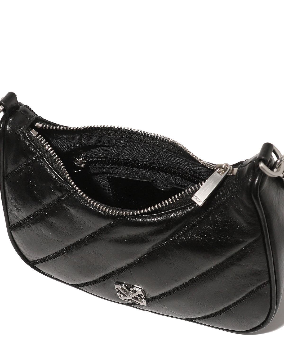 오프화이트(OFF-WHITE) Quilted Mini Crossbody Bag (Black)
