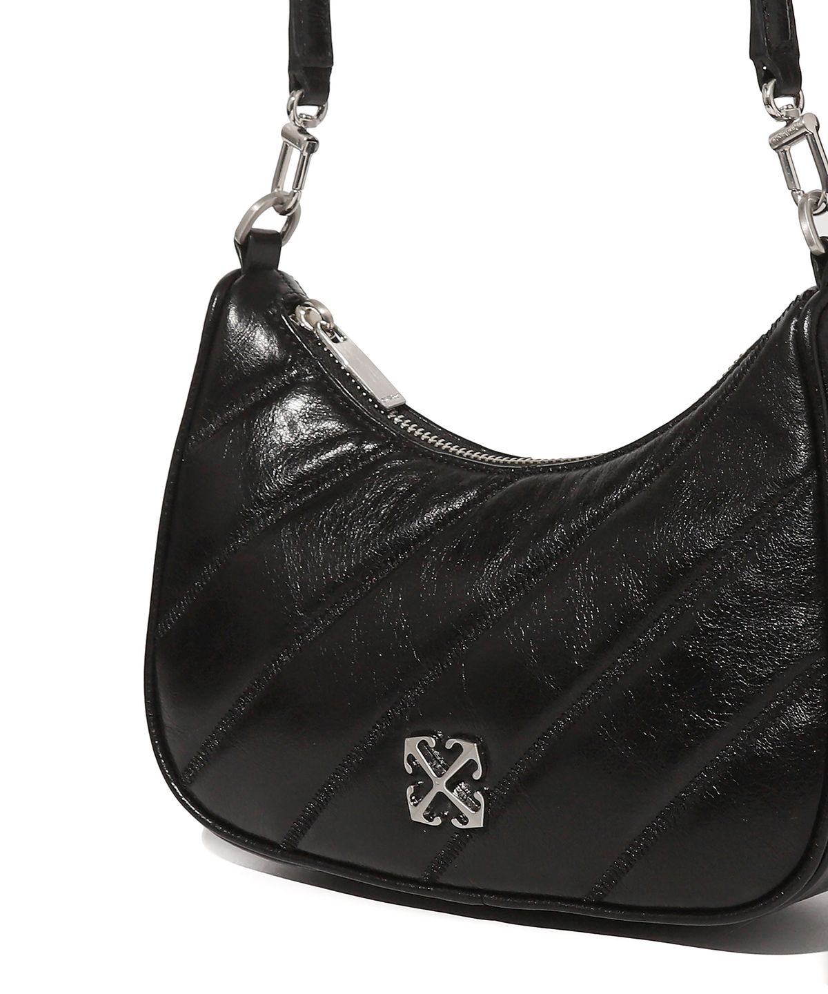 오프화이트(OFF-WHITE) Quilted Mini Crossbody Bag (Black)