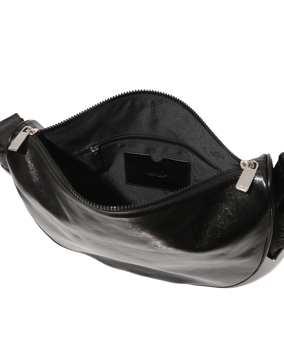 오프화이트(OFF-WHITE) Halfmoon Shoulder Bag S Leather (Black)