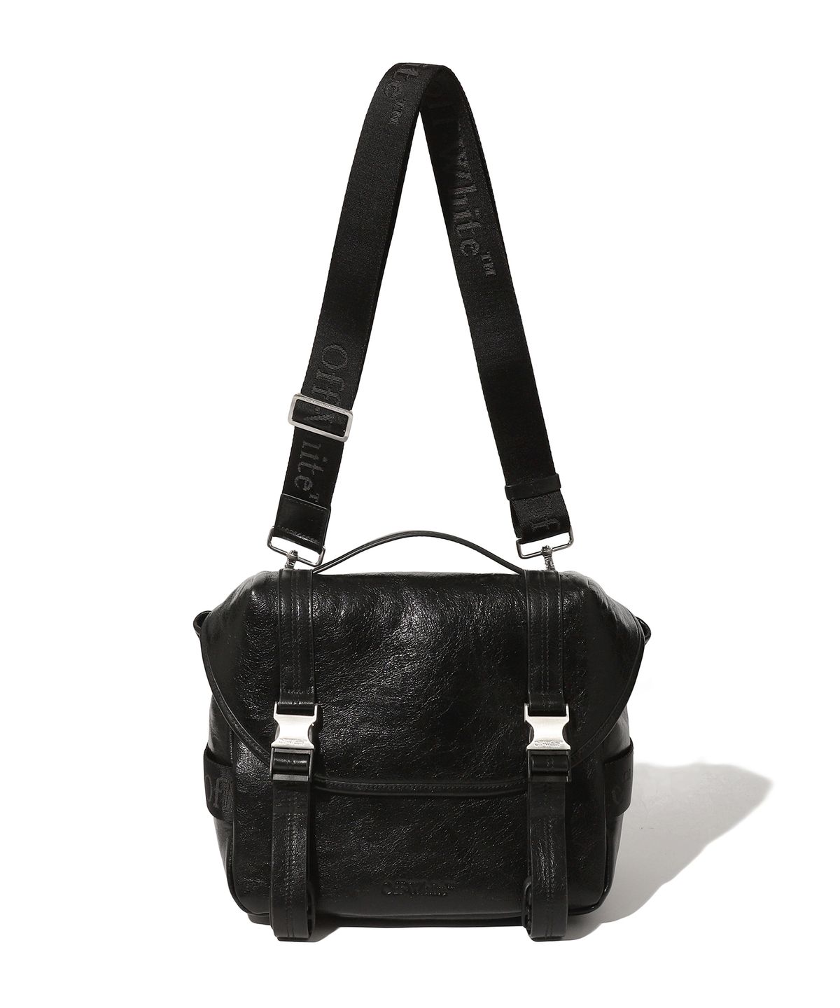오프화이트(OFF-WHITE) Camera Shoulder Bag S Leather (Black)
