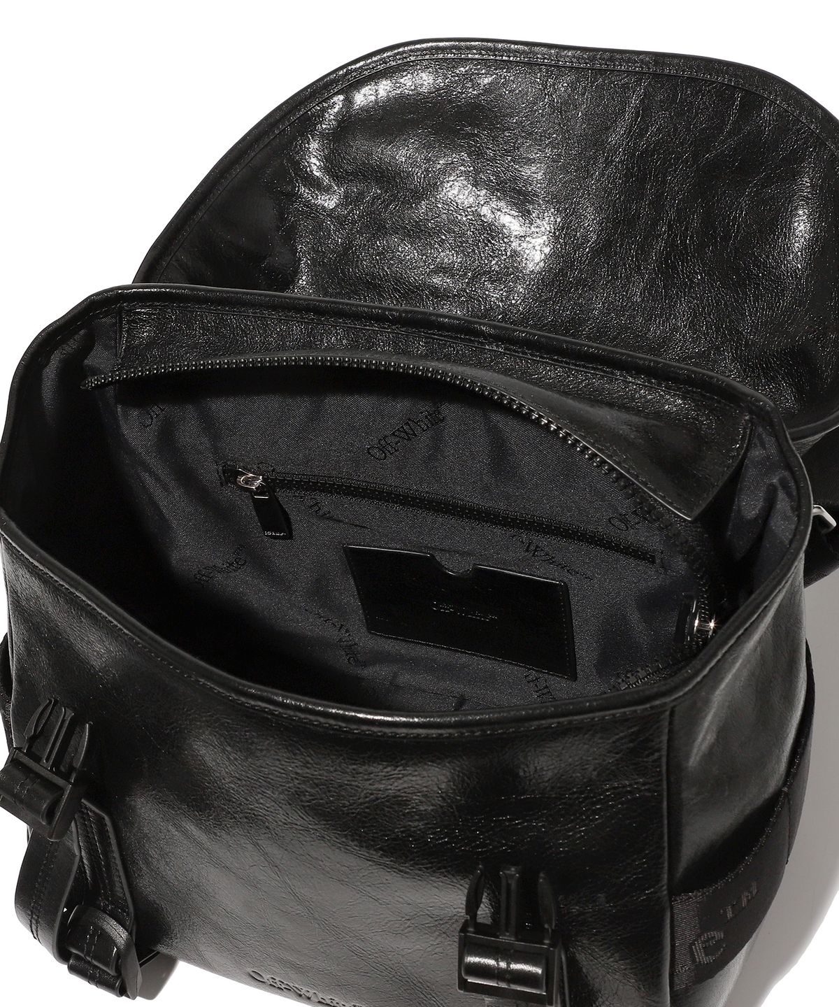 오프화이트(OFF-WHITE) Camera Shoulder Bag S Leather (Black)