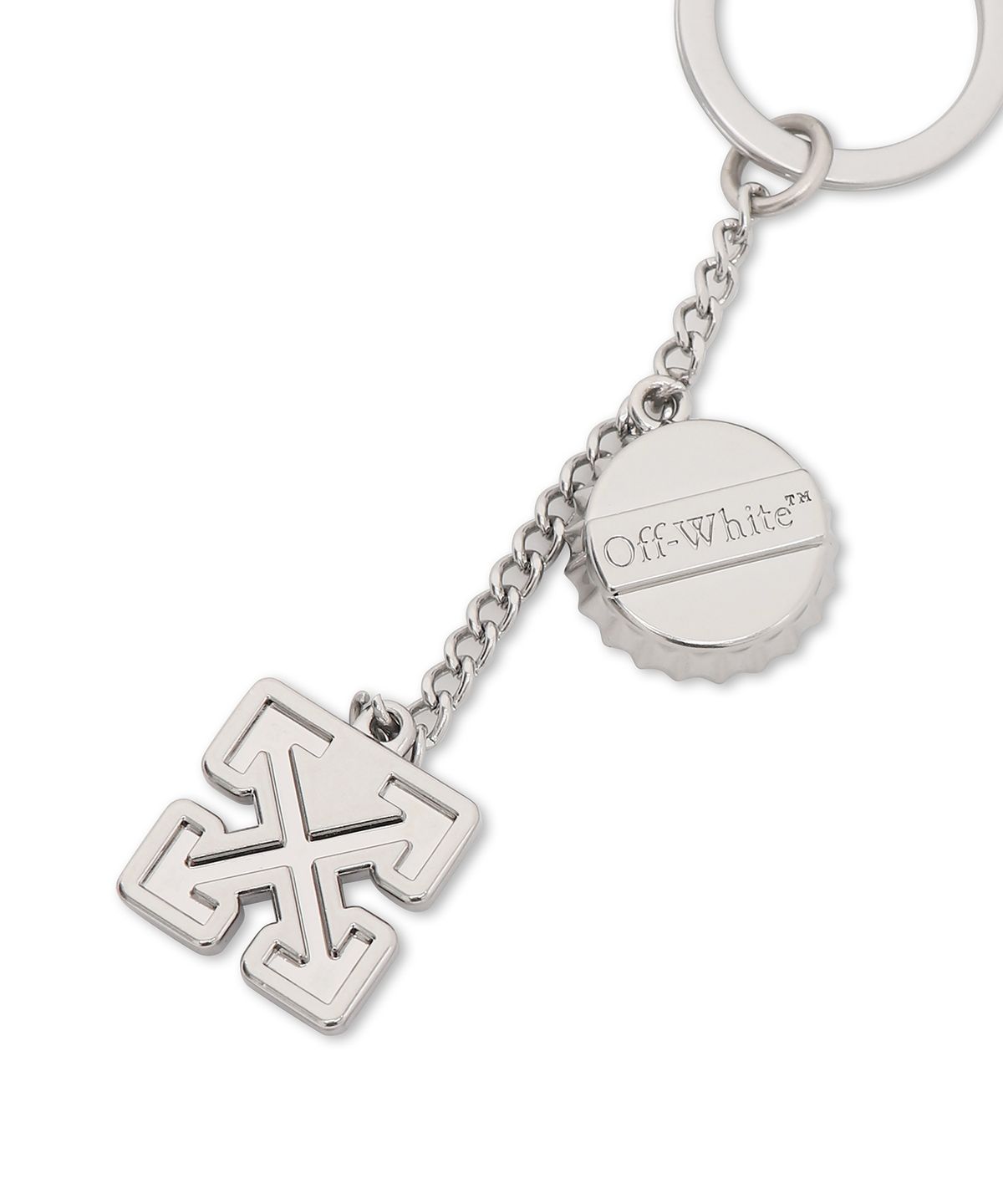 오프화이트(OFF-WHITE) Logo Keyring (Silver)