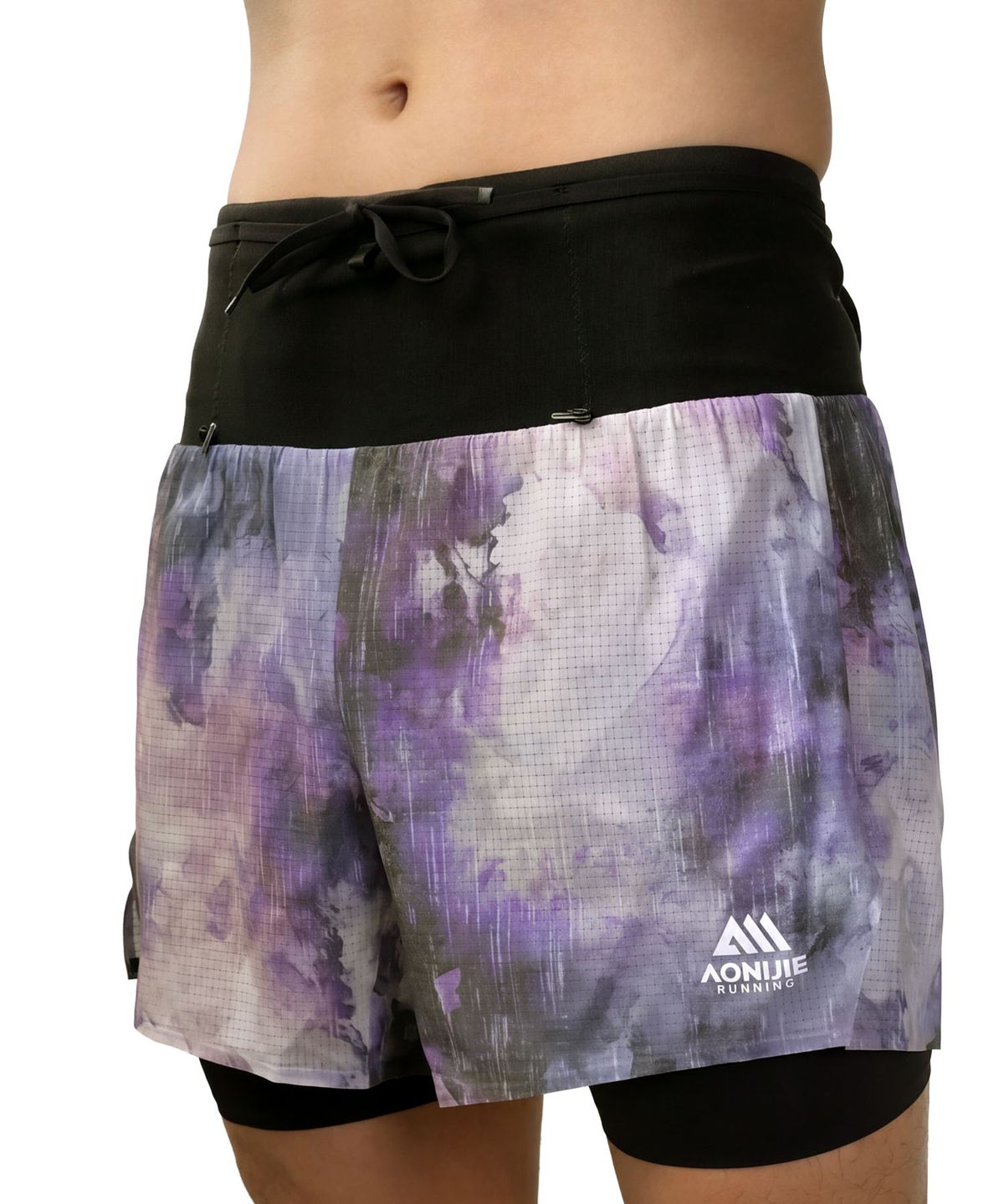 오니지(AONIJIE) 투인원 러닝 쇼츠 360° 수납 포켓 MP57 (Purple Tie-Dye)