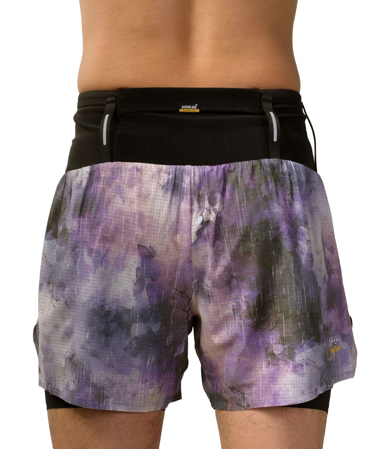 오니지(AONIJIE) 투인원 러닝 쇼츠 360° 수납 포켓 MP57 (Purple Tie-Dye)