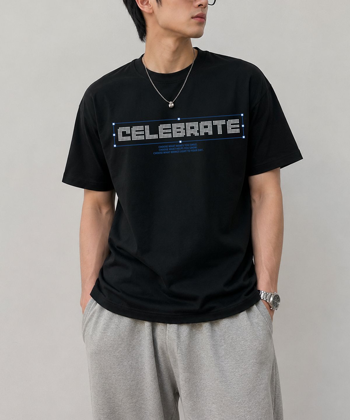 도톤(DOTON) PIXEL BLOCK T-SHIRTS (White)