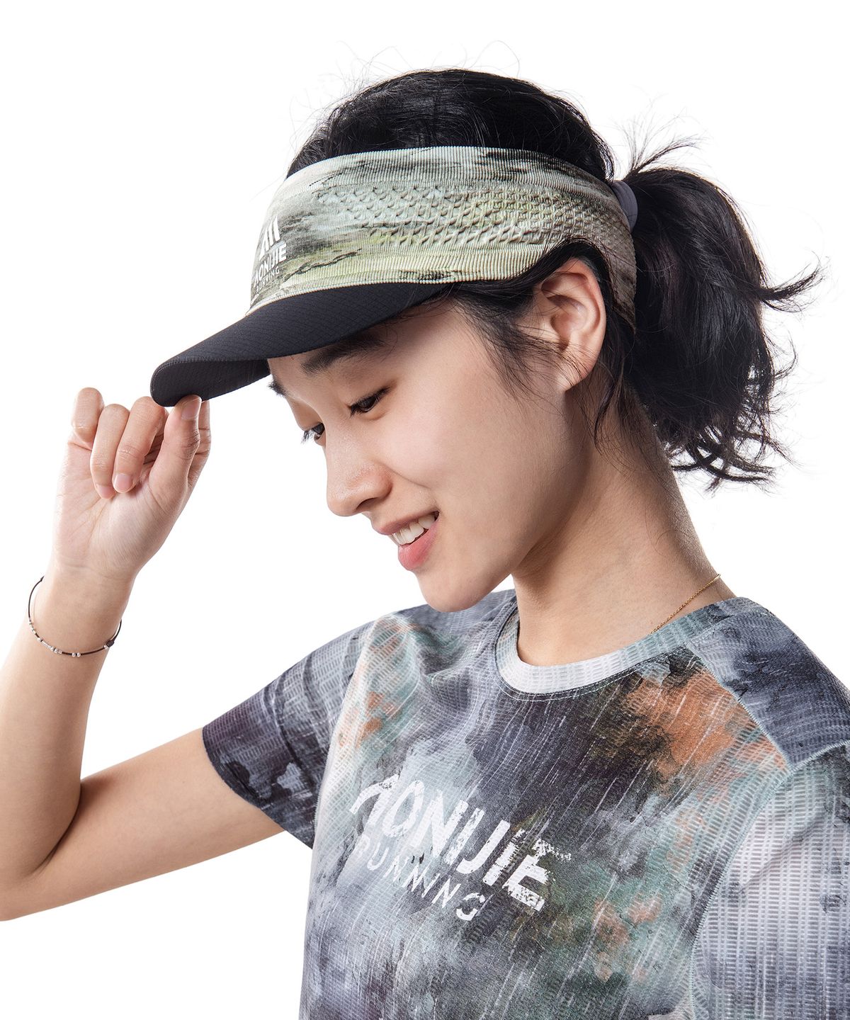 오니지(AONIJIE) 러닝 썬캡 바이저 엘리트 C61 (Green Tie-Dyee)