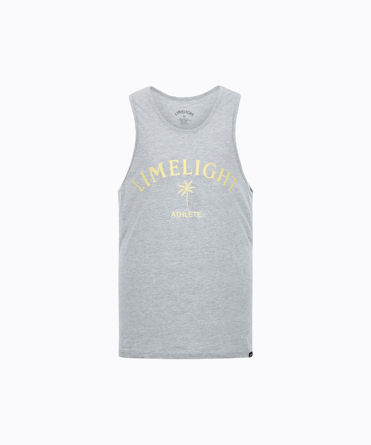 라임라잇 어패럴(LIMELIGHT APPAREL) 아치 로고 팜트리 슬리브리스 (그레이/옐로우)