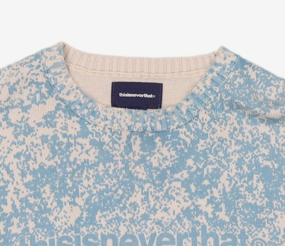 디스이즈네버댓(THISISNEVERTHAT) Pixel Sweater Ivory/Blue L